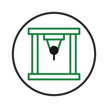 Pendulum Illustration in Minimalist Style within Circular Border for Physics or Science vector