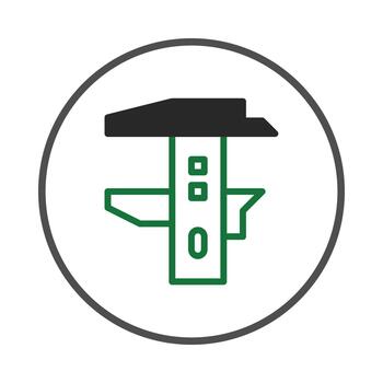 Precise measurement instrument within a circular frame a symbol representing accuracy and vector