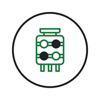 esquemático electrónico componente ilustración dentro circulo exhibiendo circuito diseño y tecnología vector