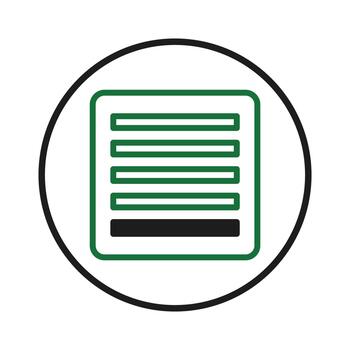 Simple document icon inside a circle representing information structure or a formatted page vector
