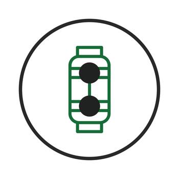 sencillo gráfico representación exhibiendo un estilizado envase con esférico elementos dentro dentro vector