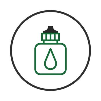 sencillo icono representación de un líquido envase adjunto dentro un circular frontera ofrecimiento un vector