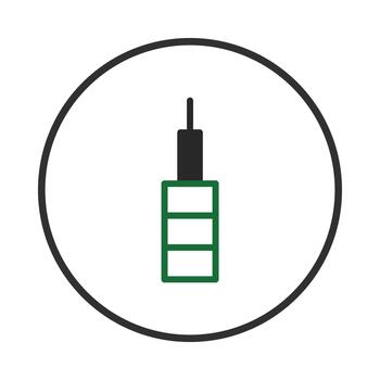 sencillo representación de un eléctrico conexión con verde componente destacado dentro un vector
