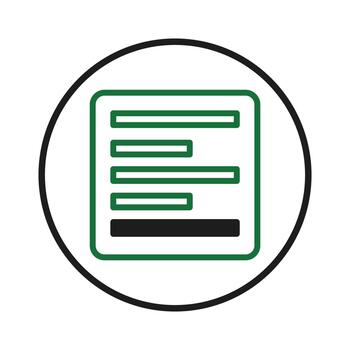 Structured information presentation within a circular boundary symbolising modern data vector