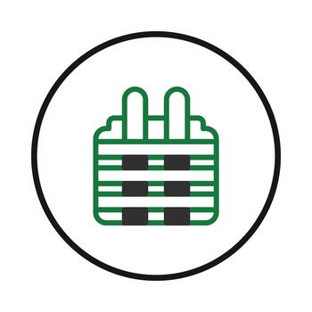 estilizado representación de un enchufe enchufe en un circulo Proporcionar un limpiar y moderno visual representación vector