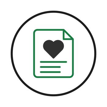 Stylized illustration showing a love letter concept within a circular frame conveying affection vector