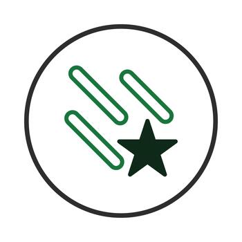 estilizado estrella y oblicuo líneas dentro un circular marco creando un moderno resumen icono para vector