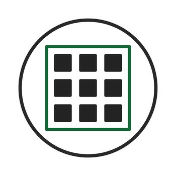 simétrico diseño representación con nueve oscuro segmentos arreglado dentro un verde marco vector