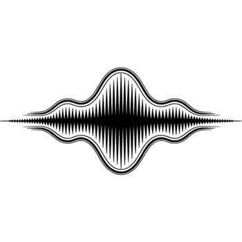 Abstract waveform visualization with sharp triangular peaks and smooth outer curves creating a dynamic audio signal vector