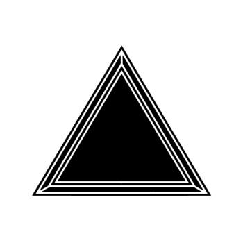 A bold abstract of a solid triangle outlined by three thin borders creating a layered geometric effect vector