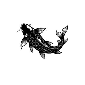 un detallado ilustración de un soltero koi pescado con intrincado escala patrones y fluido aletas aislado vector