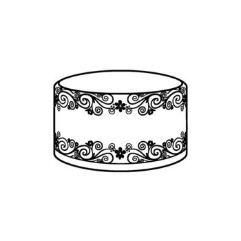 A illustration of a cylindrical object adorned with elegant floral scrollwork and decorative borders perfect for elements and embellishments vector