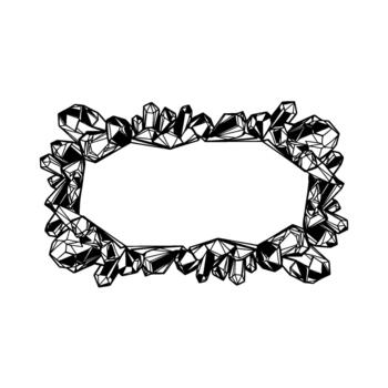 resumen geométrico cristal racimo marco con agudo facetas y oscuro contorno formando un irregular frontera para texto o imágenes vector