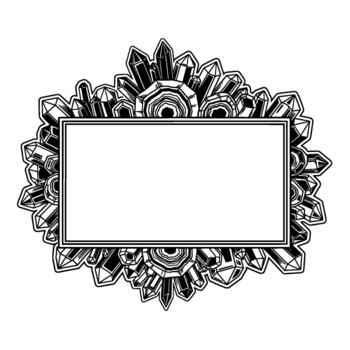 florido rectangular marco adornado vector