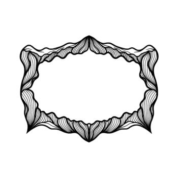 intrincado mano dibujado orgánico marco con fluido ondulado líneas creando un estilizado pétalo o hoja modelo para decorativo fronteras y antecedentes vector