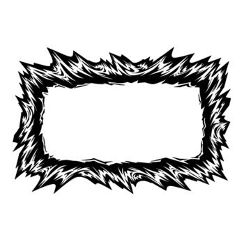 resumen dinámica dentado marco con agudo Picos y arremolinándose orgánico formas vector