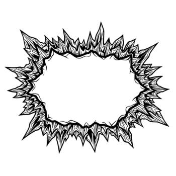 Dynamic jagged explosion outline in ink vector