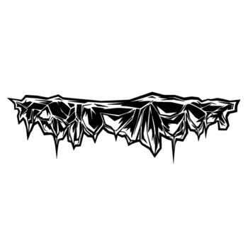 A sharp and angular depicting a stylized jagged ice formation with sharp icicles hanging downwards isolated vector