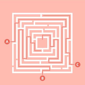 hallazgo un solución camino mediante un complejo laberinto vector