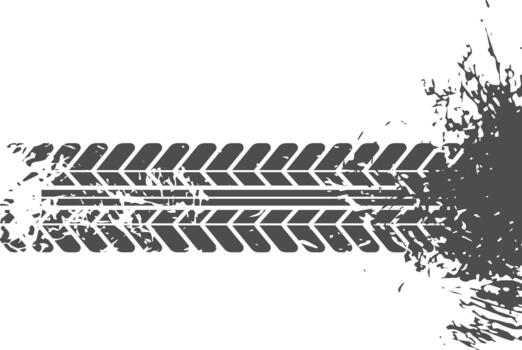 neumático pista modelo con sucio barro chapoteo textura vector