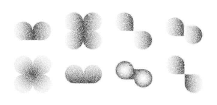 resumen degradado modelo con granoso textura y geométrico formas moderno diseño antecedentes presentando fluido líneas, puntos, y inspirado en la bauhaus elementos para creativo proyectos vector
