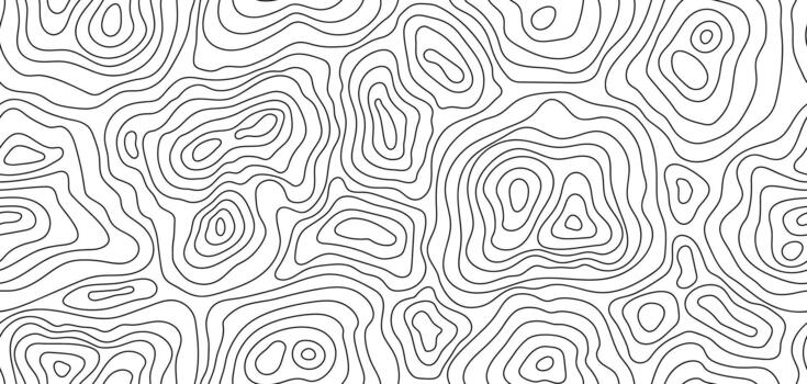 Seamless pattern topographic contour map. Landscape geodesy topography map. Background with contour landscape. vector