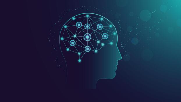 resumen artificial inteligencia antecedentes demostración humano cabeza silueta con brillante neural red conexiones representando ai máquina aprendizaje datos Ciencias innovación y futuro tecnología vector