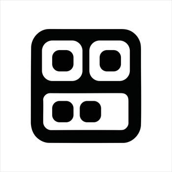 Modern interface design with rounded square buttons vector