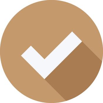 marrón circulo icono con blanco marca de verificación símbolo sencillo diseño elemento para web y gráfico diseño vector