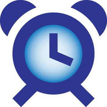 Blue alarm clock icon with modern design isolated on transparent background for digital and web use vector