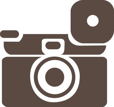 Brown Camera Icon Design Isolated on Transparent Background for Web and App vector