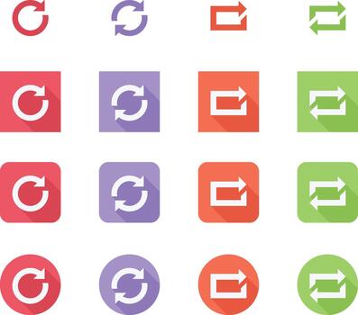 colección de vistoso actualizar y recargar íconos presentando flechas en varios estilos y formas para web diseño y desarrollo proyectos vector
