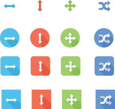 conjunto de vistoso direccional flechas para interfaz diseño y usuario experiencia con varios formas vector