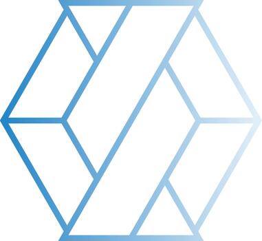 Abstract Geometric Pattern with Blue Shades Hexagon Design Isolated on Transparent Background vector