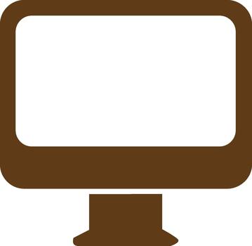 Brown computer monitor icon isolated on transparent background for web design and technology concepts vector