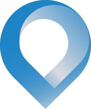 Blue Location Marker Icon Isolated on Transparent Background for Maps and Navigation Applications vector