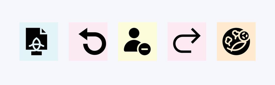 cinco sencillo usuario interfaz íconos para ui y ux diseño vector