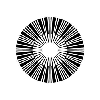 minimalista radial geométrico modelo con radiante líneas y concéntrico círculos vector