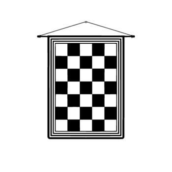 A digitally rendered vertical pennant featuring a classic checkered chessboard pattern vector