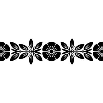 un continuo repitiendo frontera modelo presentando estilizado flores y delicado frondoso ramas vector