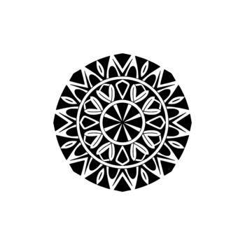 A striking geometric mandala pattern with intricate circular symmetrical elements vector
