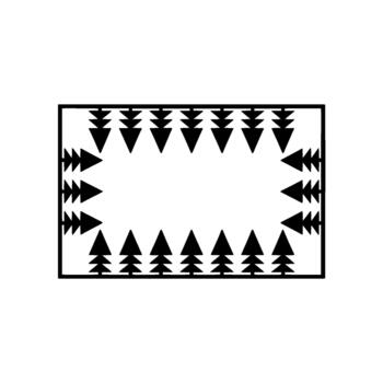 resumen geométrico frontera modelo compuesto de múltiple flecha y estilizado árbol formas dentro un rectangular marco vector