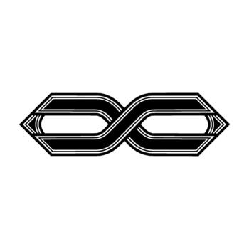Stylized infinity symbol with sharp angular edges and double pinstripes isolated vector