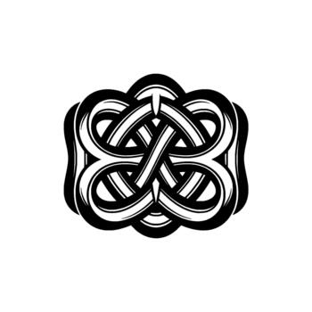 Intricate Celtic knot with overlapping loops and symmetrical pattern vector