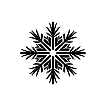 geométrico copo de nieve silueta con agudo cristalino puntos y intrincado simétrico ramas vector