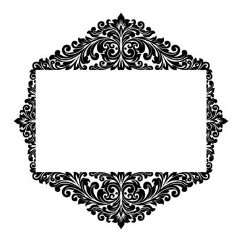 intrincado Clásico ornamental marco con arremolinándose floral barroco patrones y un blanco rectangular espacio para texto o imágenes vector