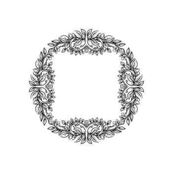 Exquisito ornamental circular frontera compuesto de intrincadamente detallado frondoso vino patrones y simétrico desplazamiento elementos aislado vector