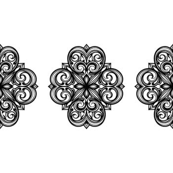 un sin costura frontera presentando florido repitiendo floral mandala elementos con intrincado arremolinándose patrones y agudo limpiar líneas vector