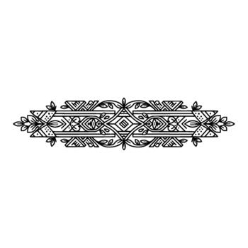 elegante simétrico contorno floral frontera elemento con geométrico patrones y delicado hoja motivos vector