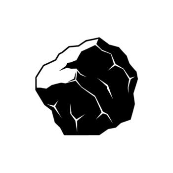 A striking illustration of a jagged rock formation with sharp angular cracks and highlights vector